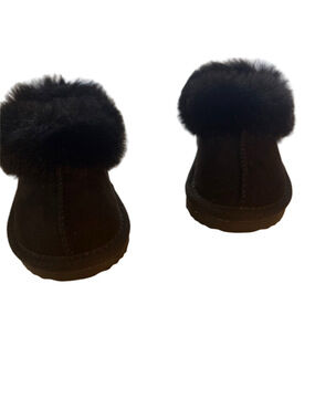 Baby Target Black Faux Fur Slippers Size 5